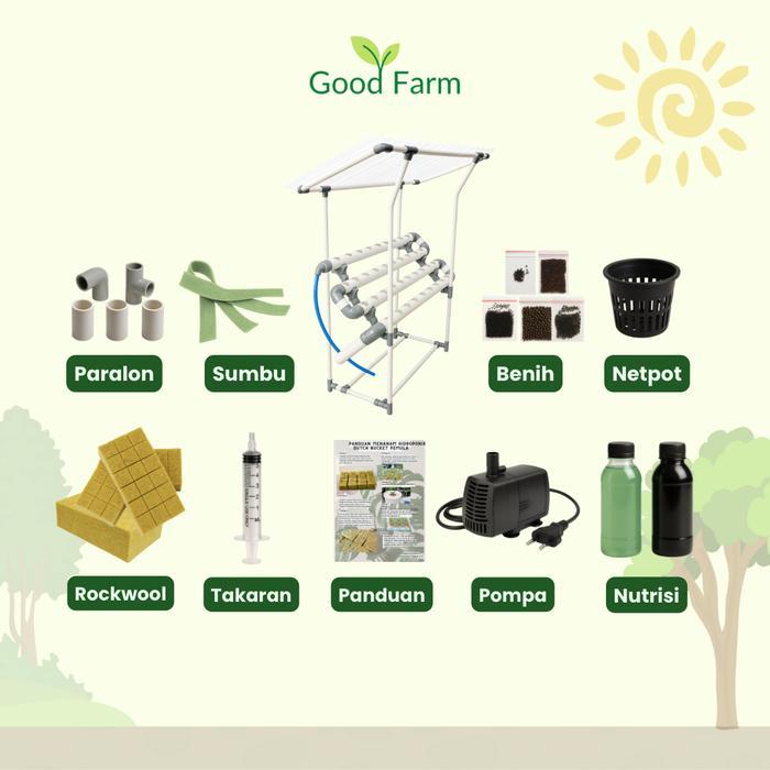 GoodFarm - Paket Instalasi Hidroponik DFT Plus Atap