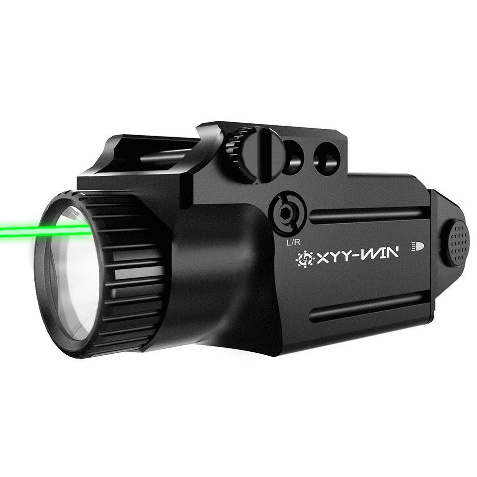 Green Laser 500 Lumens Tactical Flashlight Combo for Airsoft Pistol Guns with Picatinny Laser Sight 