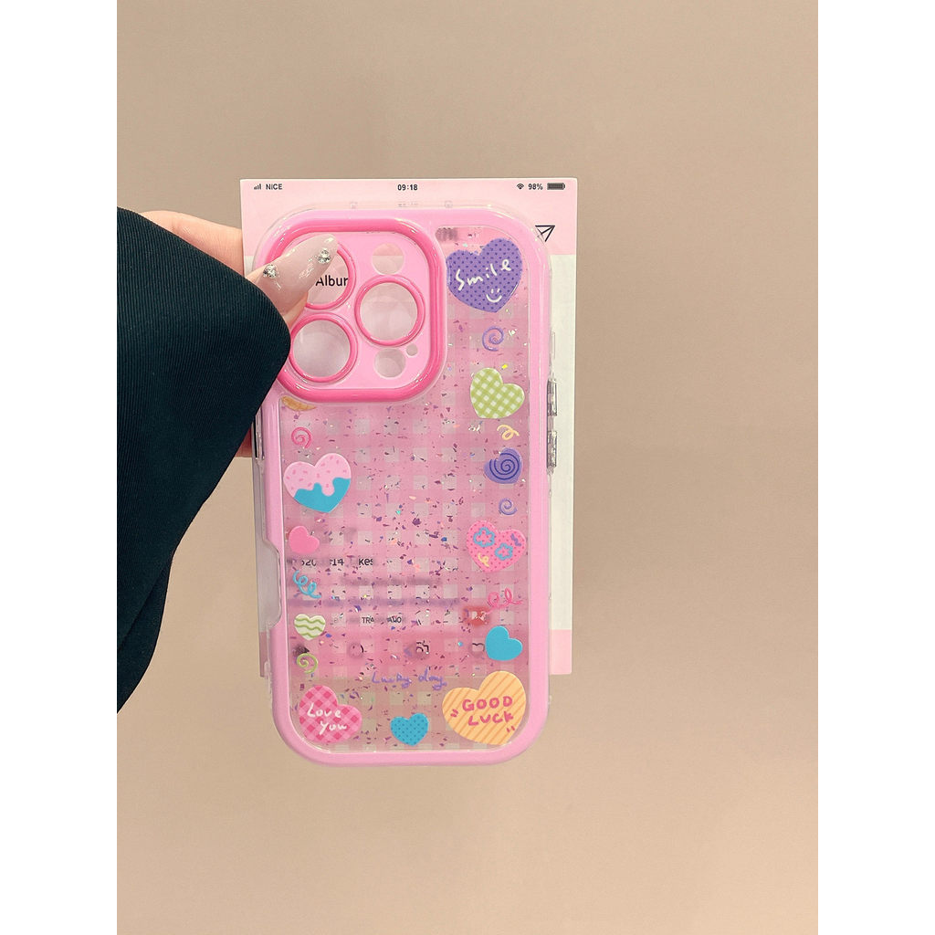 Luar Negeri Bentuk Hati Aesthetic Case Hp Redmi A7 Pro 15 15C Note 15 14 Pro Plus 5G 10S 10 Pro 11S 