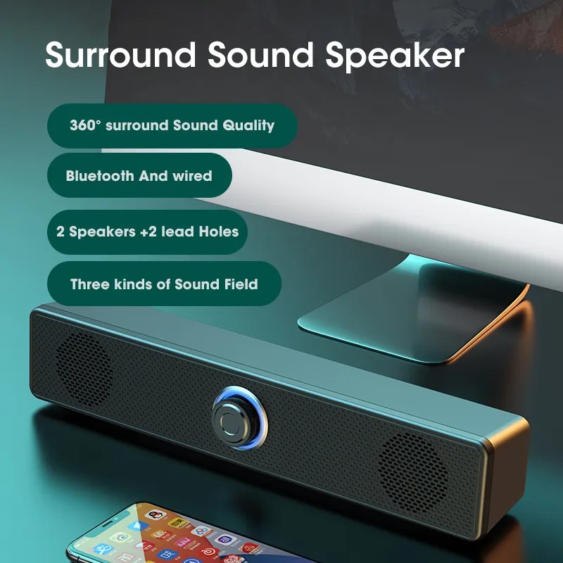 New Home Theater Sound System Bluetooth Speaker 4D Surround Soundbar Computer Speaker For TV Soundba
