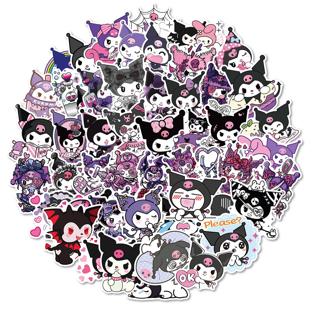10/30/50Pcs Cute Kuromi Cartoon Sticker Pack Waterproof Diy Laptop Phone Case Sanrio Anime Decals