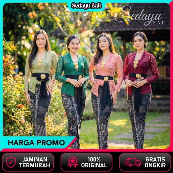 Oneset Kebaya Sofia Lengan Panjang Selendang Sifon - Pakaian Tradisional Wanita - Baju Dewasa,