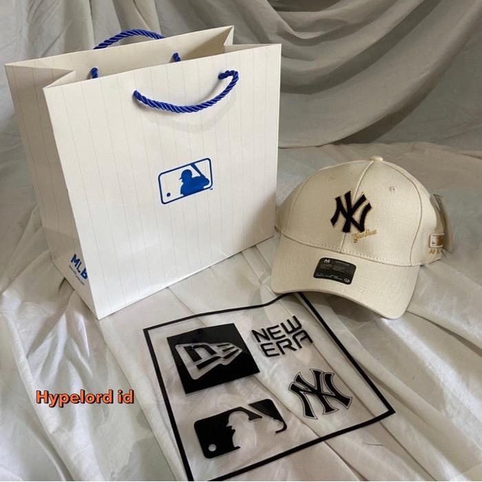 Topi Ny Mlb Cap Khaki Logo Black Yankess