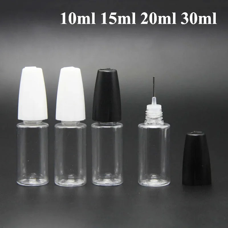 5Pcs 10/15/20/30ml Plastic Dropper Bottle Needle Tip Refillable Bottle For Diy Scrapbooking Craft