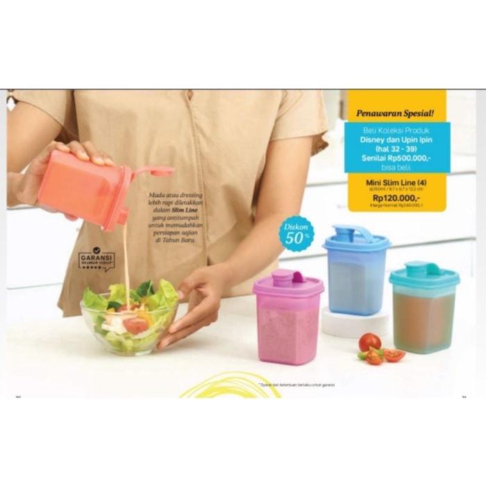 Tupperware mini slim line 4pcs botol serbaguna