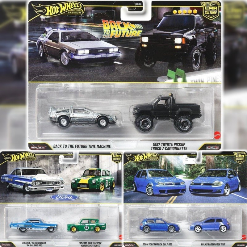 New Mattel Hot Wheels Pum Car Culture Hbl96 2-Pack Set Back To The Future Volkswagen Golf 1:64 Car
