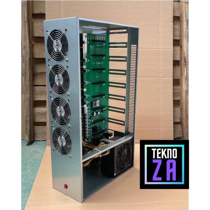 FULL SET 8 GPU Mining Closed Case - Mobo Set - PSU - Cables