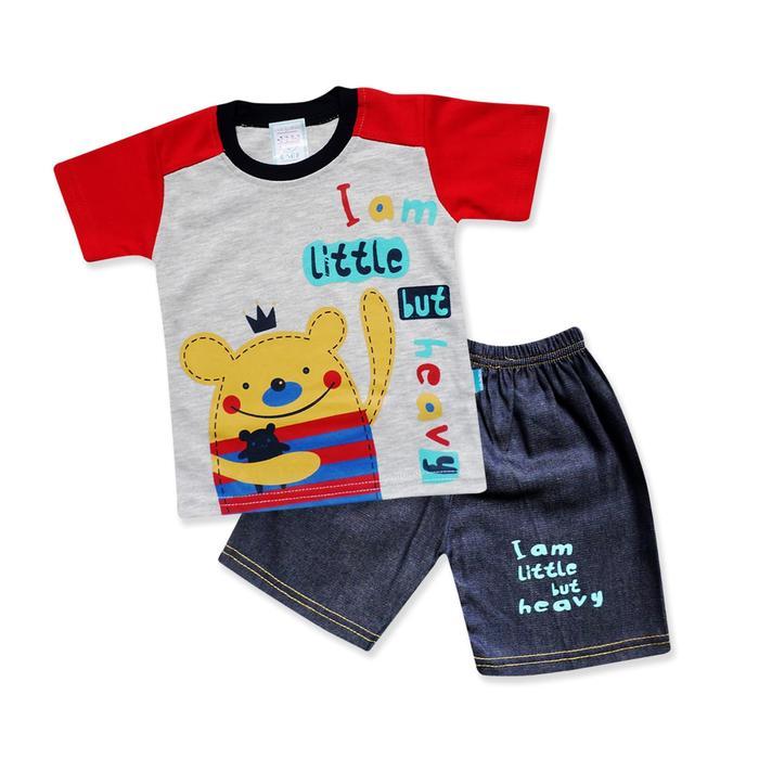 ORIGINAL WakaKids Baju Anak Laki Laki Tangan Pendek Jeans Bear 2293 Ready stok