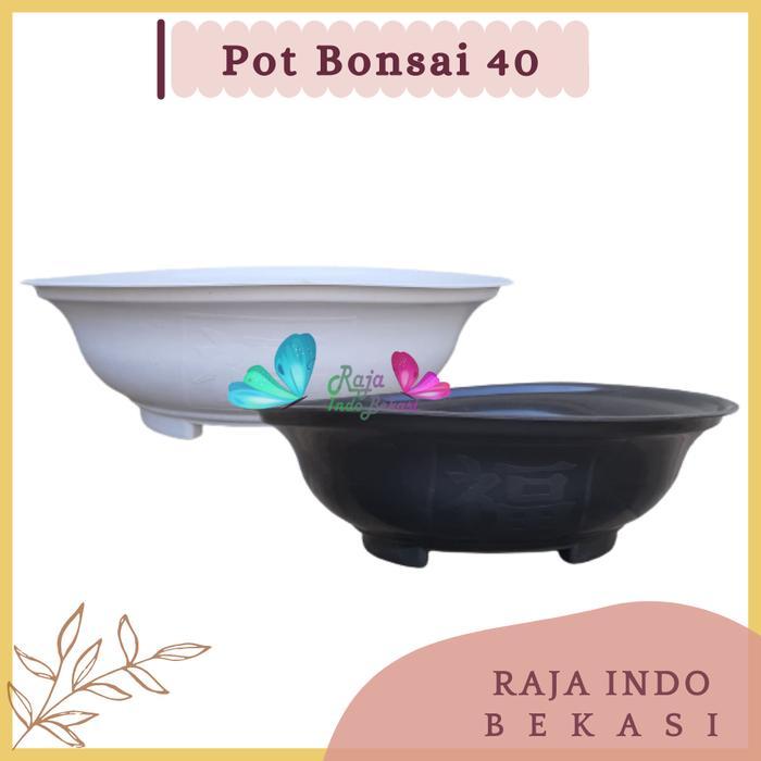 "New" Pot Bonsai Plastik Hitam Putih Murah Pot Bonsai Besar Kecil 20 25 30