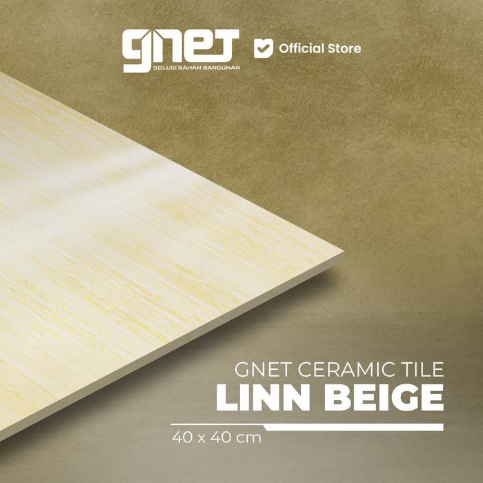 GNET Ceramic Linn Beige 40X40 Keramik Lantai Marble Glossy
