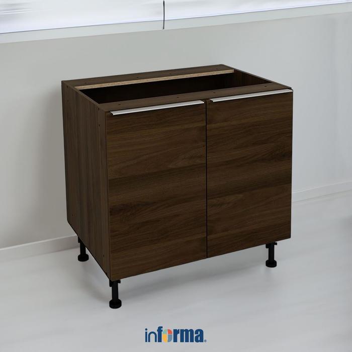 Informa 80 cm Prescoot Kabinet Bawah Dapur - Cokelat Walnut Lemari Lantai Kabinet Penyimpanan Meja K