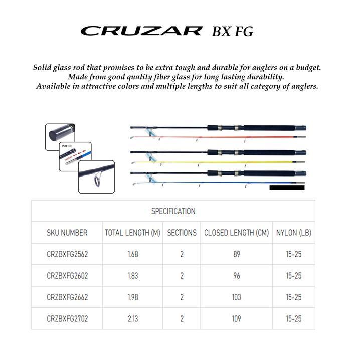 Shimano Cruzar Bx Fg 2562 2602 2662 2702 Solid Rod Joran Pancing Murah Kolam Sungai Danau Laut