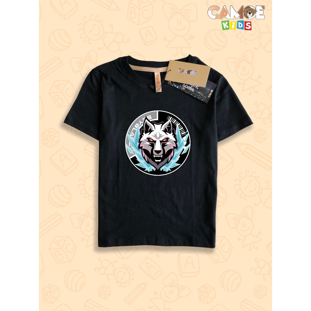 Kaos Anak KIDS Anime Beyblade X Gear Chip logo silver wolf