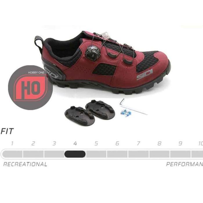 SIDI MTB TURBO BURGUNDY BLACK - Sepatu Cleat MTB