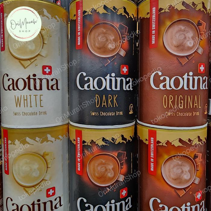 Caotina Swiss Chocolate Drink Bubuk Minuman Coklat Original Classic Dark White Halal Vegan Cokelat