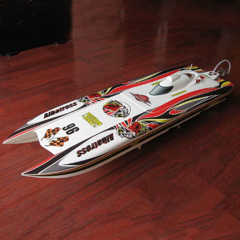 Remote Control Electric Cat Boat Model Catamaran Single Paddle RC Speed Boat Model Toy Gift