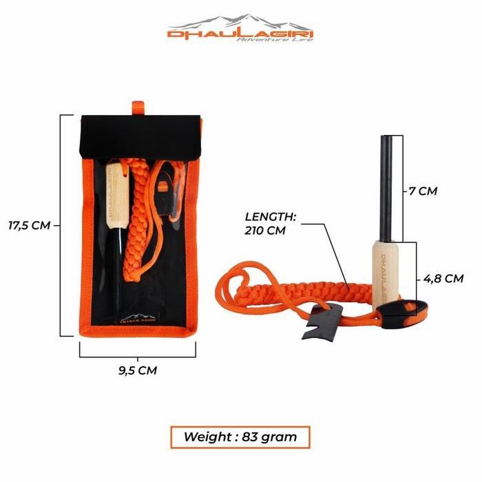 Dhaulagiri Fire Starter Korek Pematik Api Camping Outdoor Survival FSS 07 Alat Bushcraft