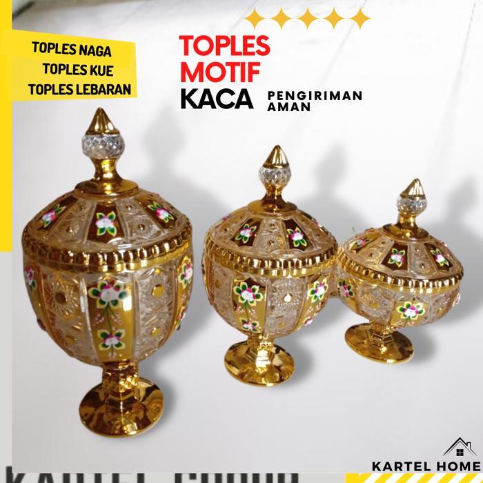 Toples Kristal Set Kaca Mewah Lebaran Ulir Naga