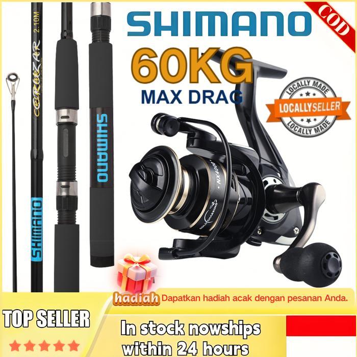 SHIMANO New Spinning Combo Premium Paket Lengkap Joran & Reel Pancing Set Alat Memancing Lengkap
