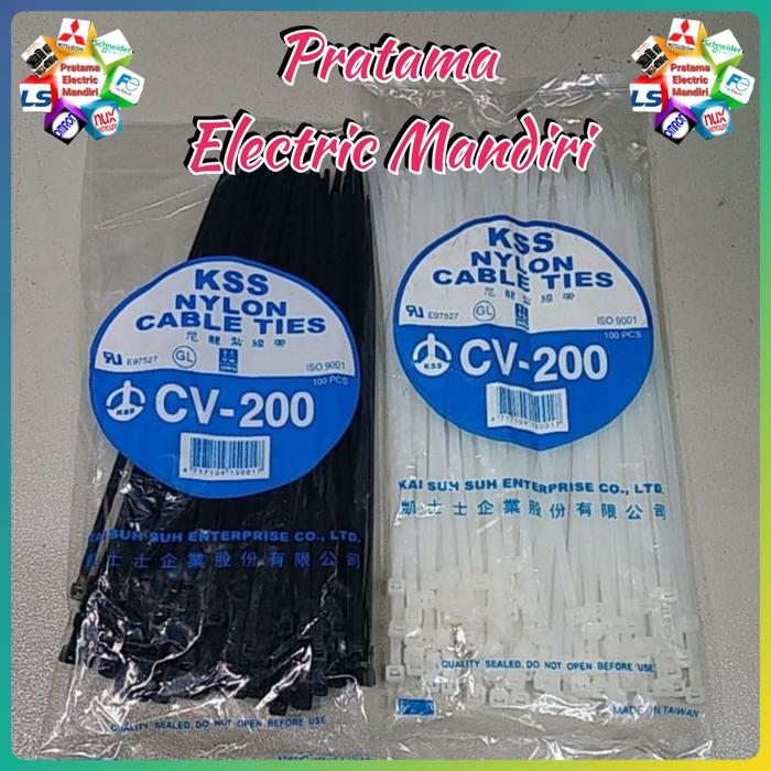 Cable Tie Kabel Ties Cv-200S Cv-200 Cv200 4,6Cm Putih @100Pcs Kss