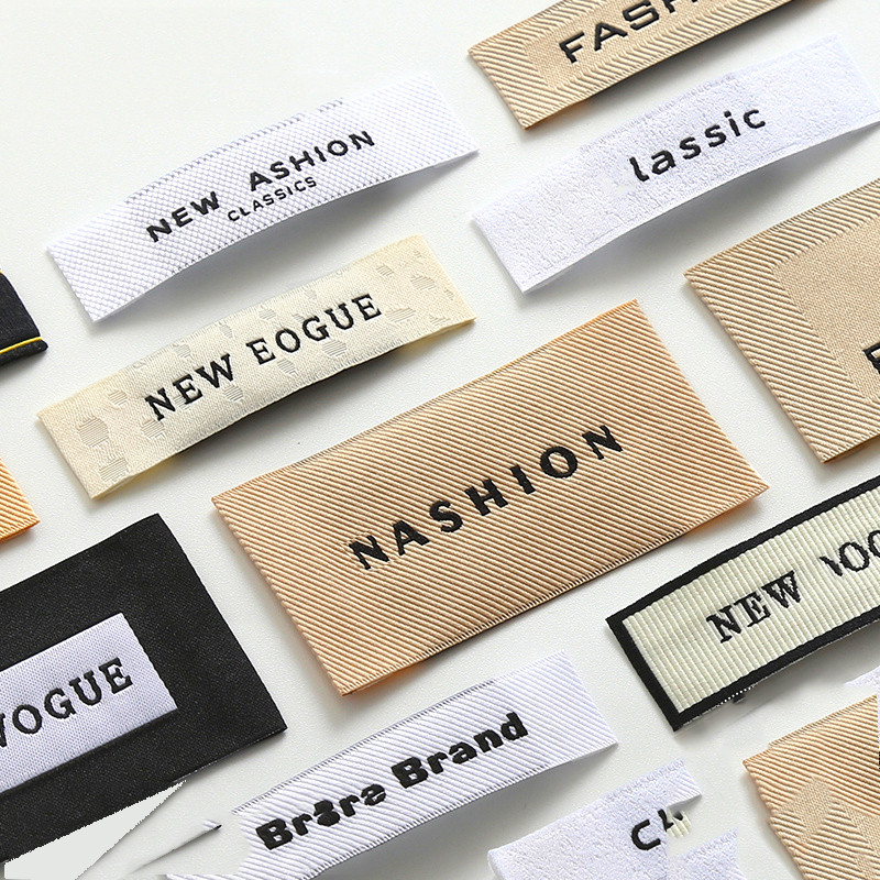 Customized Logo Clothing Collar Label WovenCotton Fabric Silk Main Label Print Logo Customize Logo