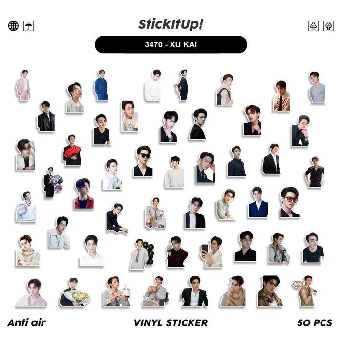 COD 50 Pcs Stiker XU KAI Lucu Anti Air Untuk Dekorasi Notebook Sepeda Skateboard Handphone
