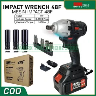 SUNC TOOLS Mesin Impact Wrench Impact Baterai Cordless 48F