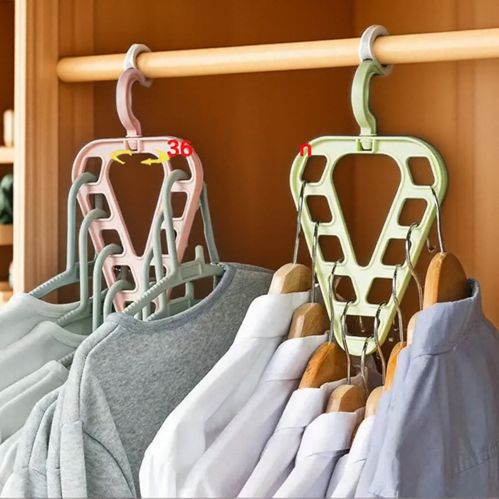 9 Hole Magic Clothes Hanger Closet Organizer Space Saving Multi Function Drying Rack Wardrobe Scarf 