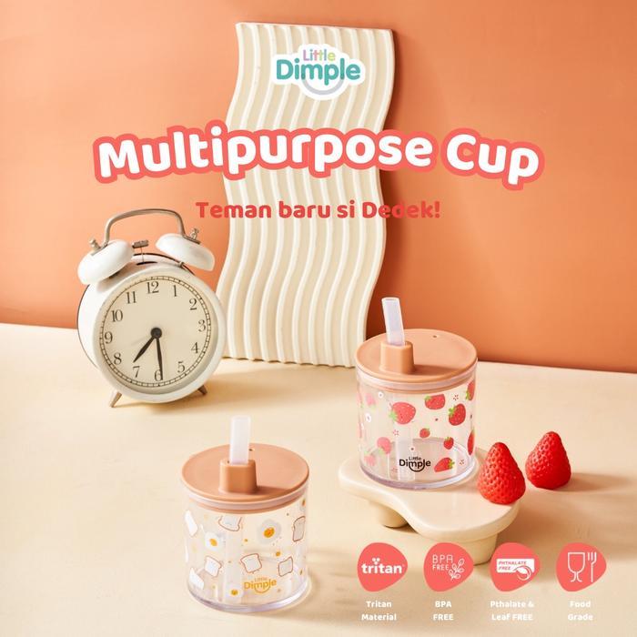 Little Dimple Multipurpose Milk Cup - Straw Cup - Training Cup Mpasi - Gelas Minum Anak