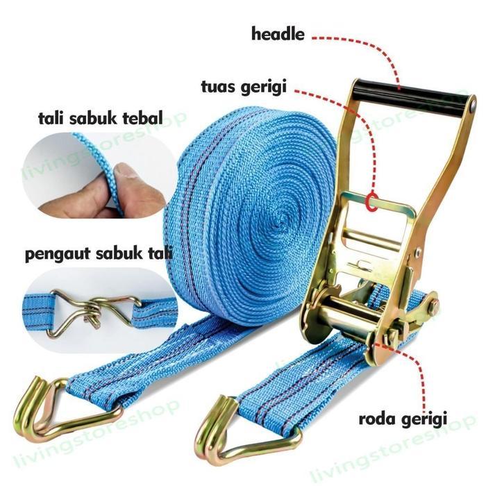 RACHET TIE DOWN/4-8 METER TREK BELT /10 TON TALI SOUND/TALI BARANG/TRACK WEBBING CARGO LASHING