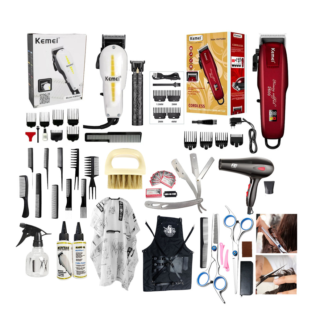 Mesin Potong Rambut Listrik Lengkap Peralatan Usaha Paket Cukur Rambut Mesin cukur rambut Barbershop
