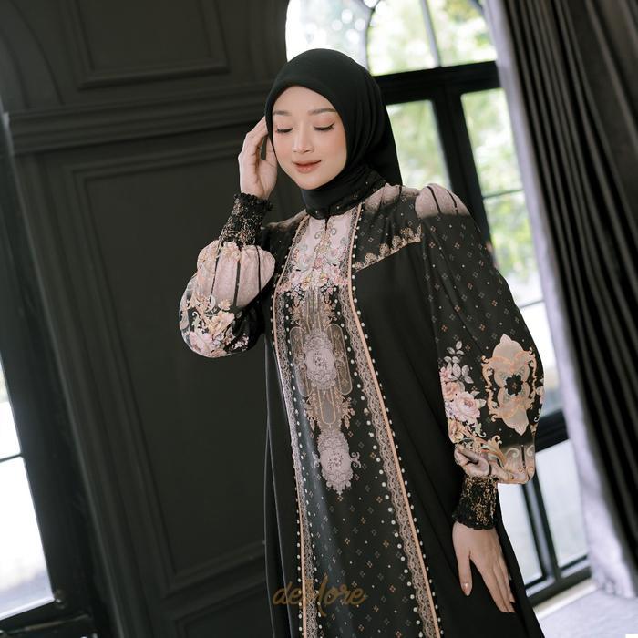 Gamis Muslim Wanita Lebaran Mewah Dress Kondangan Motif Ekslusif Baju Lamaran Syari Gamis Kirana