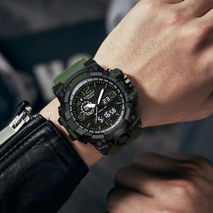 Sunlifex Jam Tangan Pria Original Jam Digital Olahraga Tali Silikon