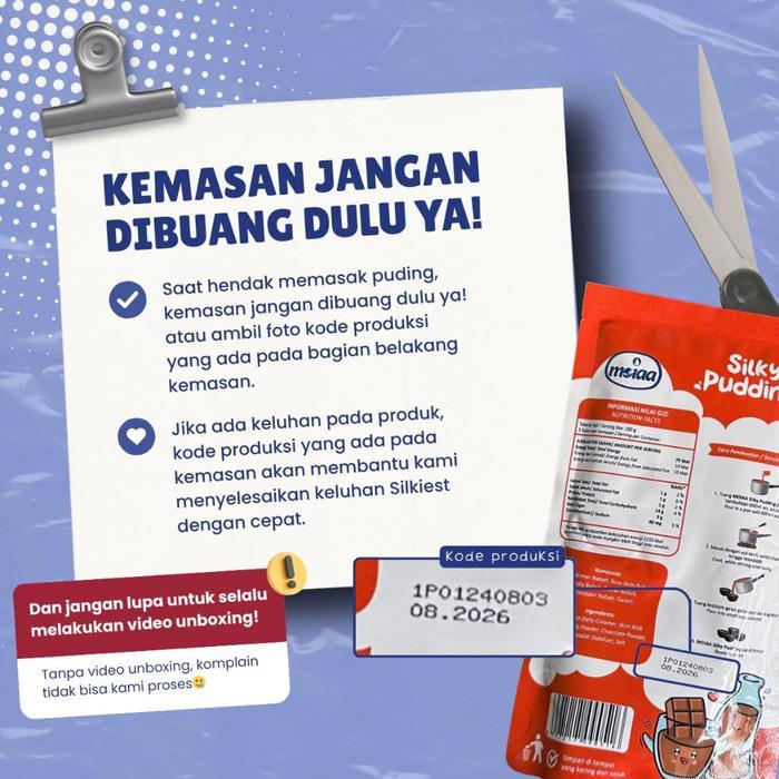 500 Gram Plain Silky Pudding Powder / Bubuk Puding Instant Serbuk Praktis Tanpa Gula Dan Rasa - Sbc