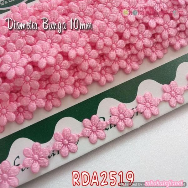 Rda2519 Renda Bunga Kecil Warna Pink Sedang (Per Meter)