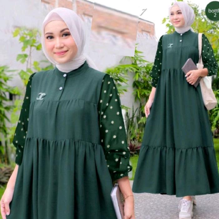 Gamis Dasima Gamis Polos Mix Polka Bahan Rayon Premium
