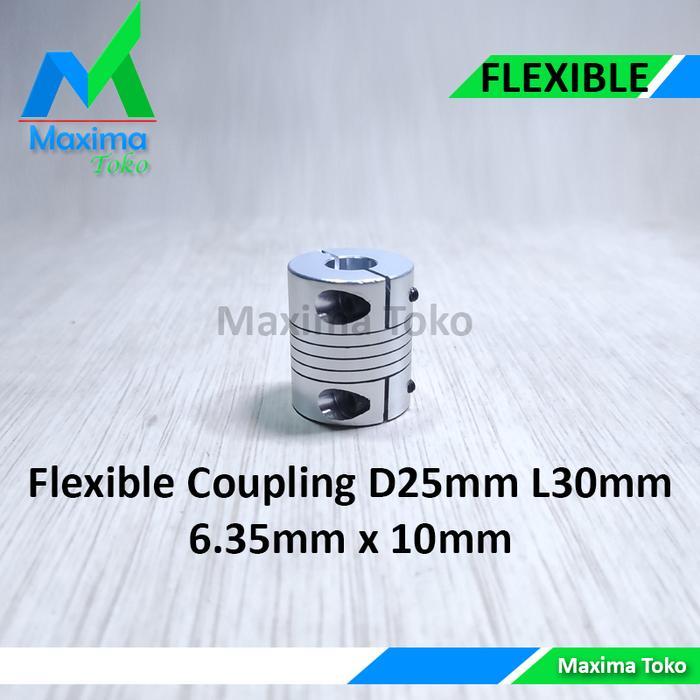 FLEXIBLE COUPLING 6.35X10 MM SHAFT COUPLER 6.35MM X 10MM D 25MM L 30MM