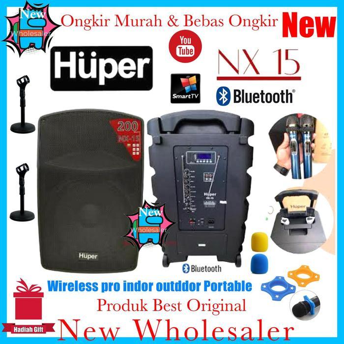 speaker Sound 15 inch Huper Nx15 new Original Mic wireless portable