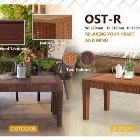 Informa - Meja Tamu/ Meja Sofa/ Meja Teras Plastik Anyaman Rotan OST-R