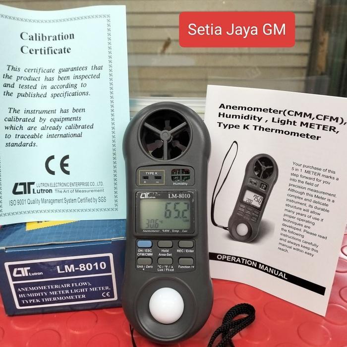 Lutron LM-8010 Anemometer CMM,CFM, Humidity, Lux Meter & Thermometer