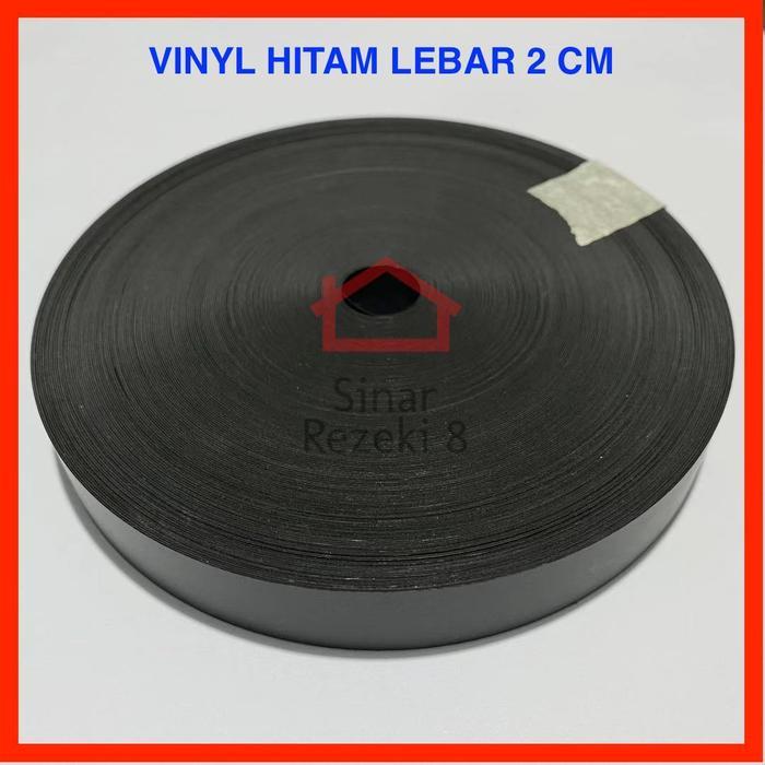20 mm Edging HITAM / Vinil Vynil Dof Dop PVC Edging taco Plimir Roll Anyaman Pagar Pager