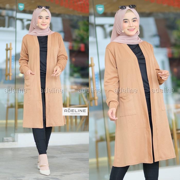 Azzahra Grosir - Celsia Mango Knit Cardigan Wanita Panjang Knit Rajut / 513-7091 Knitwear Kardigan
