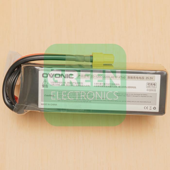 OVONIC PRO 6S 22.2V 2200MAH 120C LIPO LITHIUM POLYMER LI-PO BATTERY BATERAI FPV DRONE QUADCOPER 2200