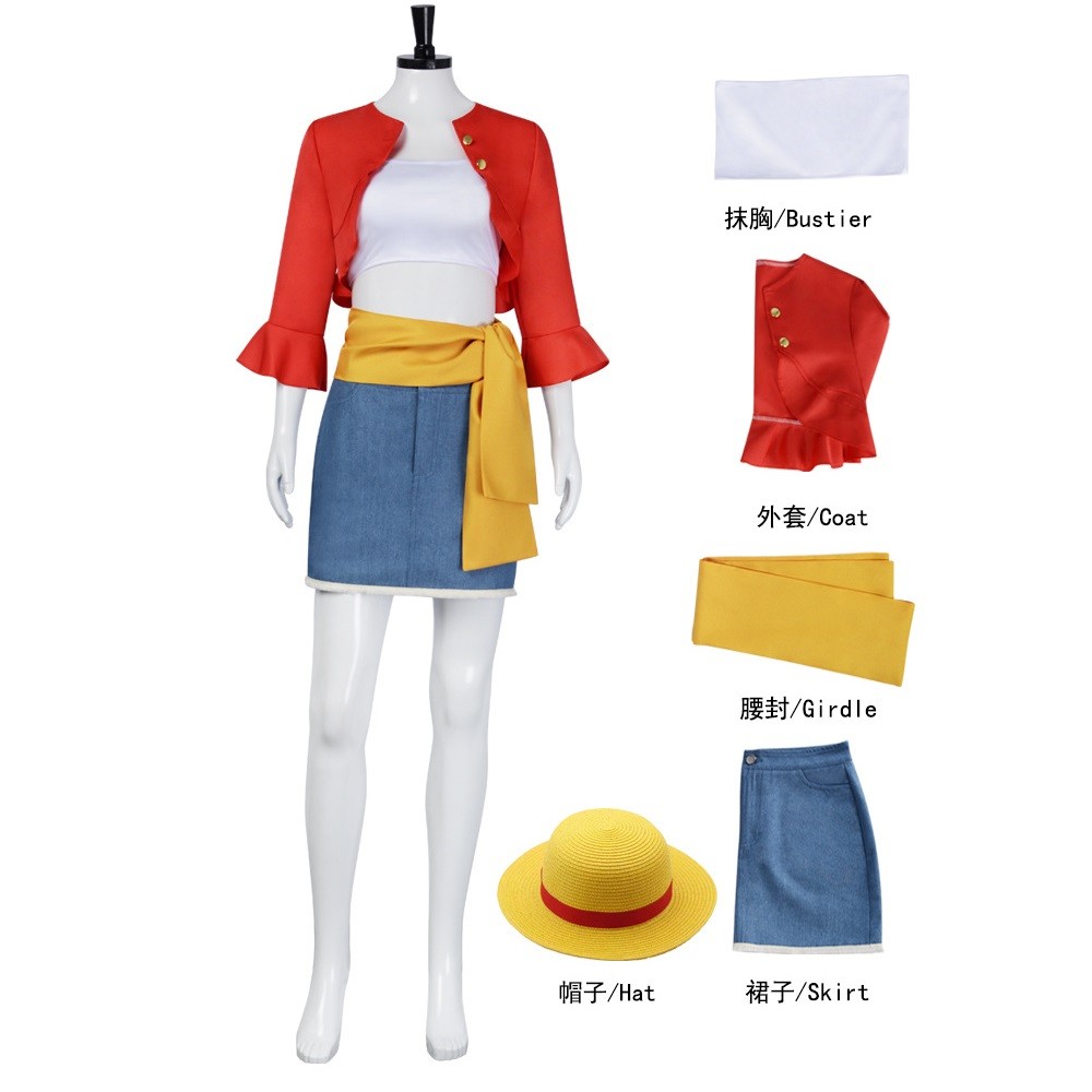 Anime Monkey D Luffy Woman Cosplay Costume Halloween Carnival Cosplay Luffy Customized Clothes