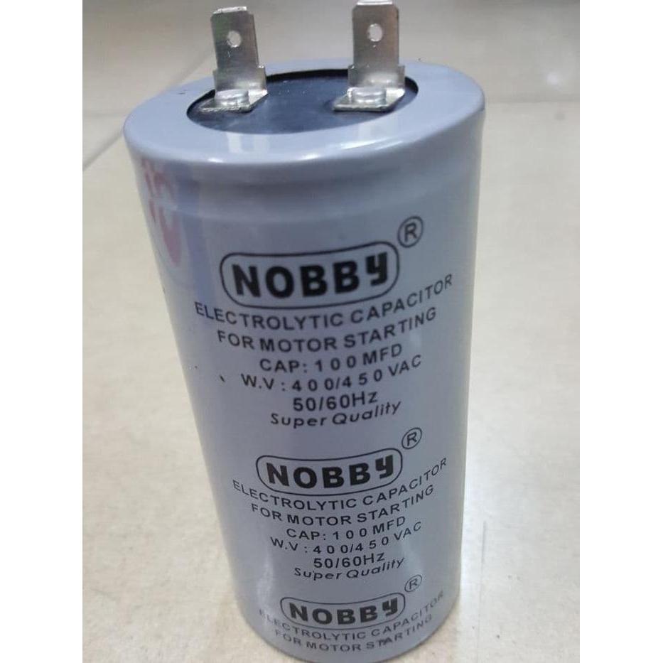 KAPASITOR NOBBY 100MF 400/450VAC 50/60HZ ELECTROLYTIC CAPACITOR