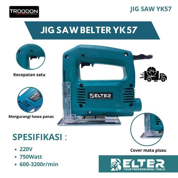 Belter Jigsaw Mesin Gergaji Listrik Potong Kayu Variable Speed Gergaji Potong Kayu Triplek - Jigsaw
