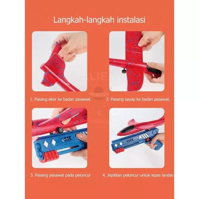 MAINAN ANAK TEMBAKAN PISTOL PESAWAT TERBANG / MAINAN PELUNCUR PESAWAT