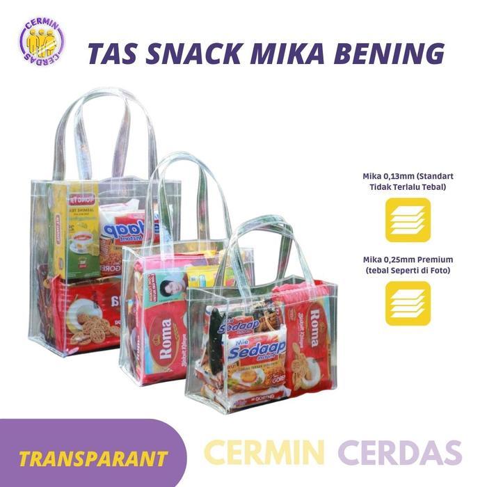 Tas Snack Mika Bening Transparant Tebal Souvenir Ulang Tahun Hampers