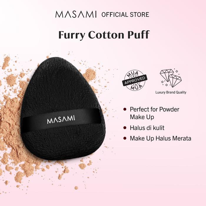 Masami Furry Puff Soft Cotton Puff Make Up Bedak Tabur Puff Sponge Bedak Tabur Dan Padat Puff Powder