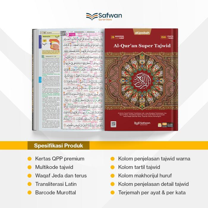 SIAPKIRIM Al-Quran Besar Super Tajwid dengan Kode tajwid berwarna Mushaf Alquran Safwan Jumbo